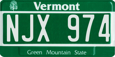 VT license plate NJX974