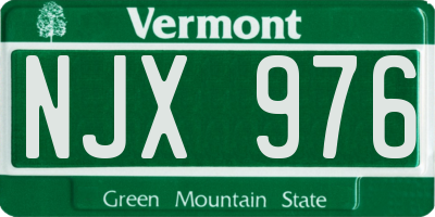 VT license plate NJX976