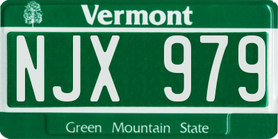 VT license plate NJX979