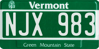 VT license plate NJX983