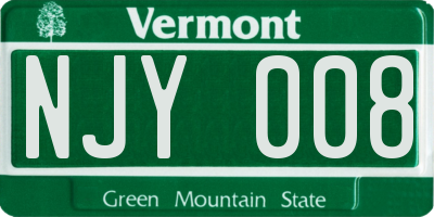 VT license plate NJY008