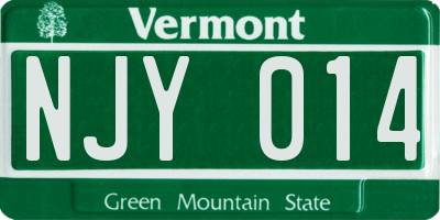 VT license plate NJY014