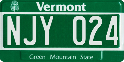 VT license plate NJY024