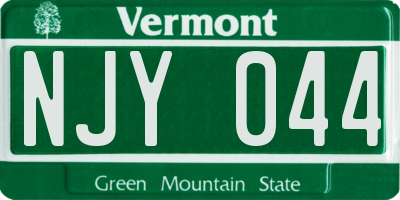 VT license plate NJY044