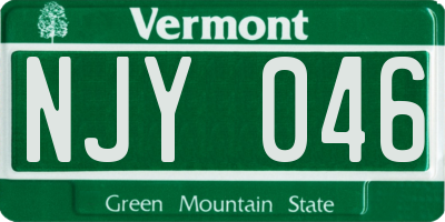 VT license plate NJY046