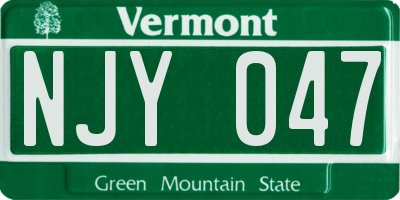 VT license plate NJY047