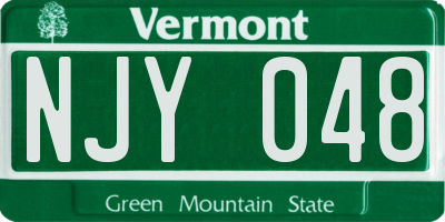 VT license plate NJY048
