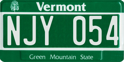 VT license plate NJY054