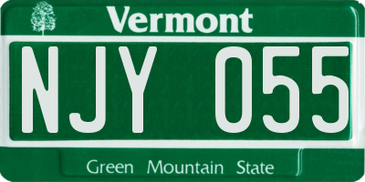 VT license plate NJY055