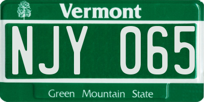 VT license plate NJY065