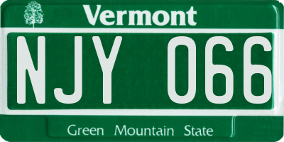 VT license plate NJY066
