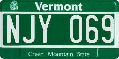 VT license plate NJY069