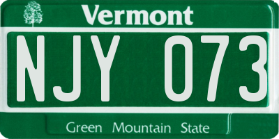 VT license plate NJY073