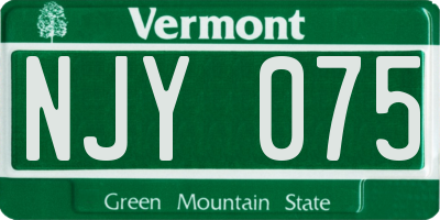 VT license plate NJY075