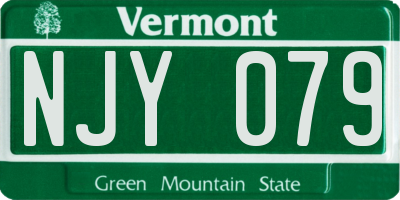 VT license plate NJY079