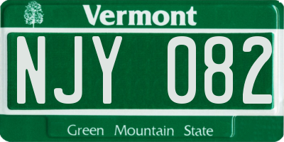 VT license plate NJY082