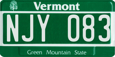VT license plate NJY083