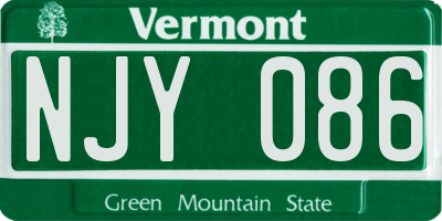 VT license plate NJY086