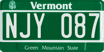VT license plate NJY087