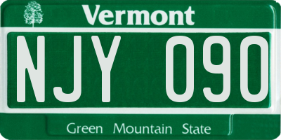 VT license plate NJY090
