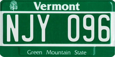 VT license plate NJY096