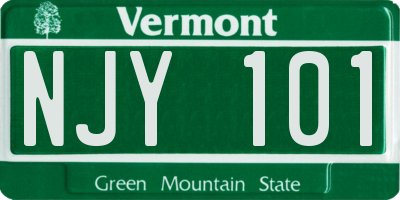 VT license plate NJY101
