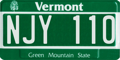 VT license plate NJY110