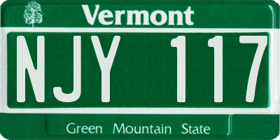 VT license plate NJY117