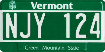 VT license plate NJY124