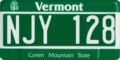 VT license plate NJY128