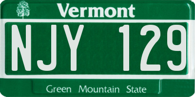 VT license plate NJY129