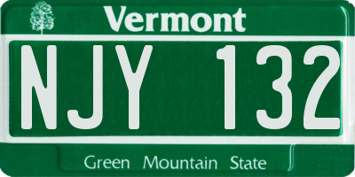 VT license plate NJY132