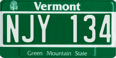 VT license plate NJY134
