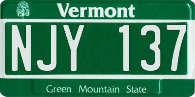 VT license plate NJY137