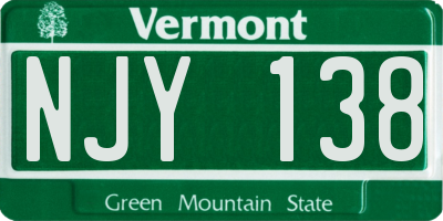VT license plate NJY138