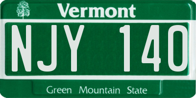 VT license plate NJY140