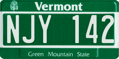 VT license plate NJY142