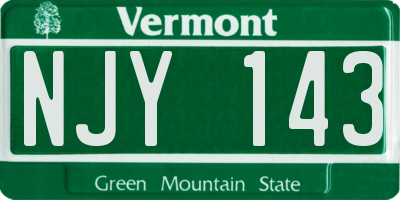 VT license plate NJY143