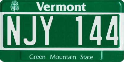 VT license plate NJY144