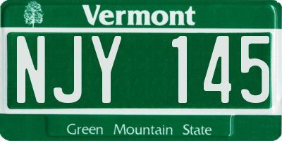 VT license plate NJY145