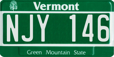 VT license plate NJY146