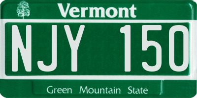 VT license plate NJY150