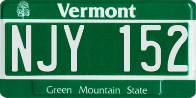 VT license plate NJY152