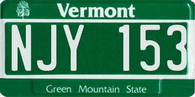 VT license plate NJY153
