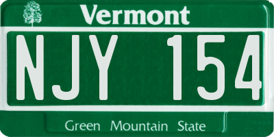 VT license plate NJY154