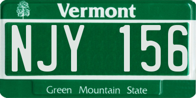 VT license plate NJY156