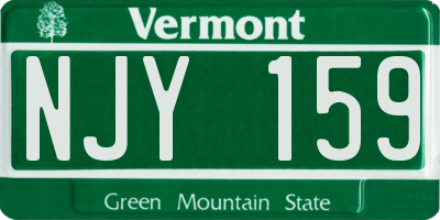 VT license plate NJY159