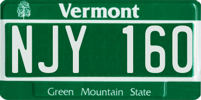 VT license plate NJY160