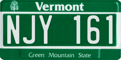 VT license plate NJY161