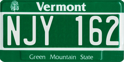 VT license plate NJY162